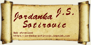 Jordanka Sotirović vizit kartica